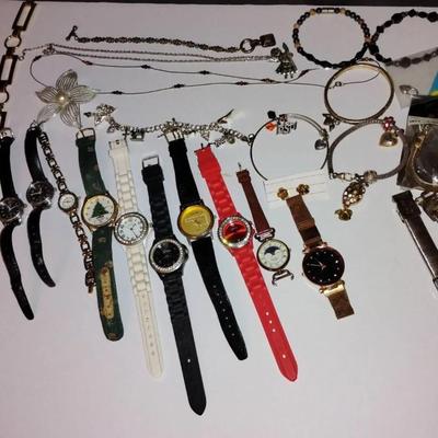 Misc. Watches/ Bracelets/ Earrings & 3 Chain Belts