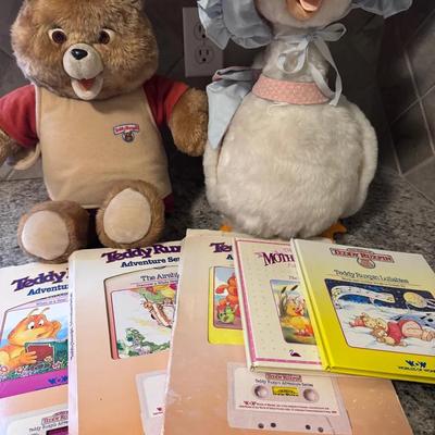 Teddy Ruxpin And Books And Mother Goose With Book