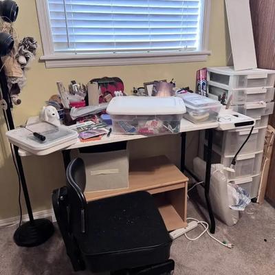 Craft Supplies, Crafting Table, Paints, Brushes And More