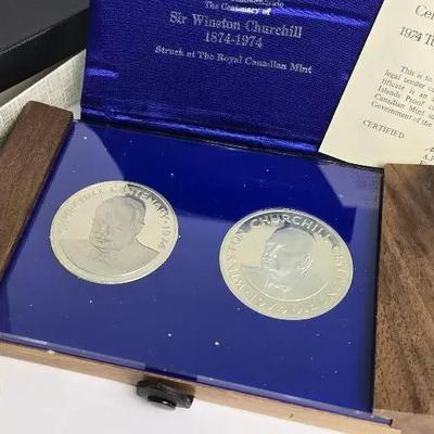 Sterling Silver 1974 Cayman Islands $25 & Turks & Caicos 20 Crown Proof Coins 