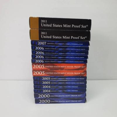 US Mint Proof Sets 2000-2012 Including State Quarters - 15 Sets