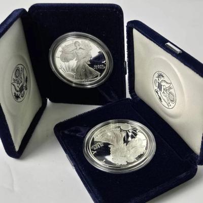 1994 P American Eagle 99.9% Silver Proof Coins (2)