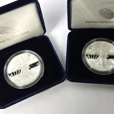2015 W American Eagle 99.9% Silver Proof Coins (2)