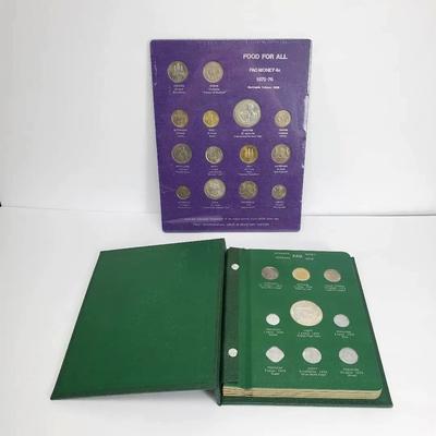 1975-76 UN FAO Coin Set 4A Plus Green Album 3 (incomplete)