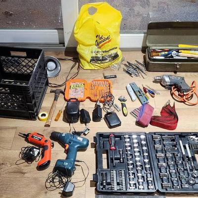 Household Tools - Black And Decker Cordless Drills, Socket Set, Vintage Tool Box And More!
