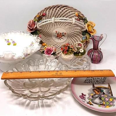 Fenton, Capidamonte And Bone China Assorted Decor