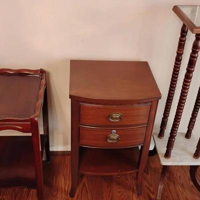 Two Side Tables & Pedestal Table 
