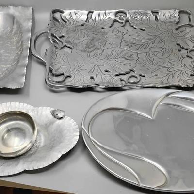 Aluminum And Pewter Servingware