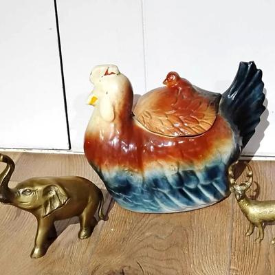 Vintage Brass Animals & Fapco Hen 