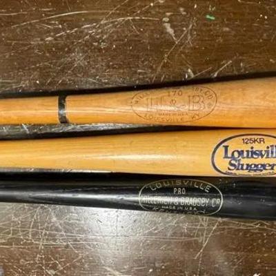 Wood Baseball And Softball Bats Vintage- Louisville Slugger