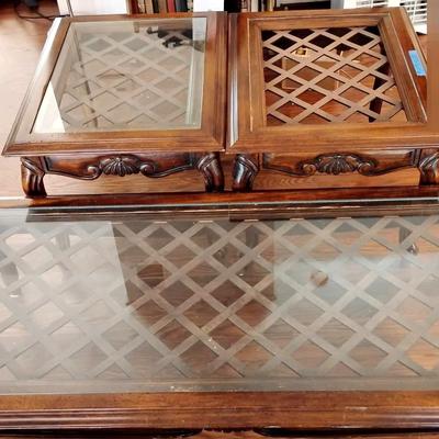 Lattice Top Coffee Table & End Tables