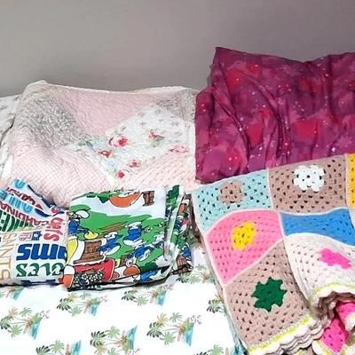 Very Fun Vintage Sheets, Pajamas, Quilts & Coverlets