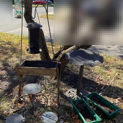 Outdor Bird Feeders, Bird Bath, Planters