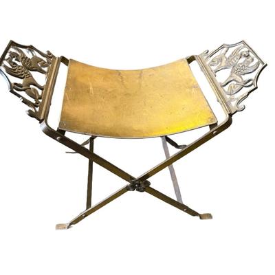 Antique Oscar Bench Style Iron X Base Bench