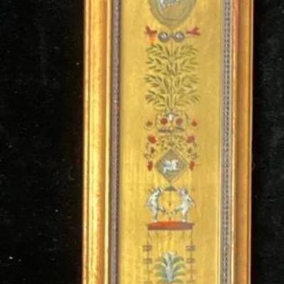 Vintage Reverse Painted Gold Foil Picture by Sungott Art Studios New York