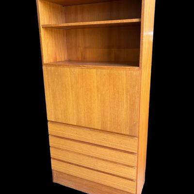 Teak Veneer Mid-Century Bookcase 