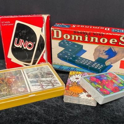 Vintage Playing Cards, Dominoes & Uno