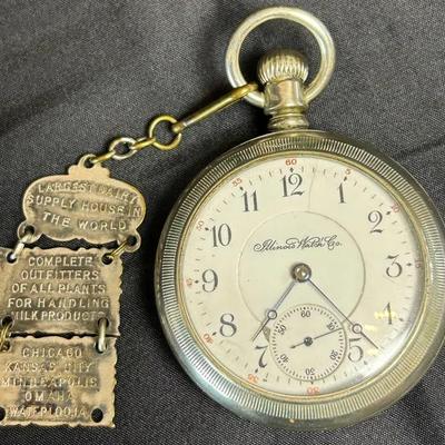 Illinois Watch Co. Railroad - Style Open - Face Pocket Watch 