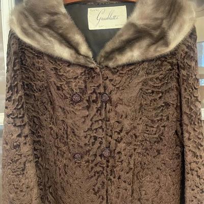 Greenblatts Jacket with Fur Collar, Size Small