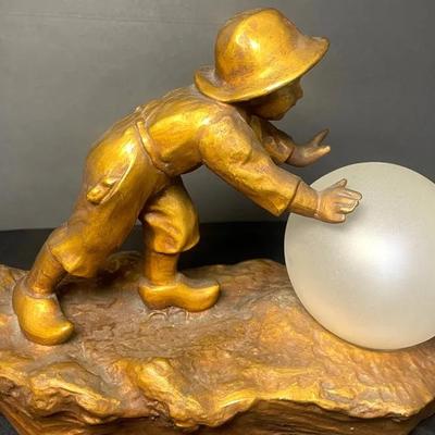 Antique Spelter Lamp Artist : A.de.Ranieri 