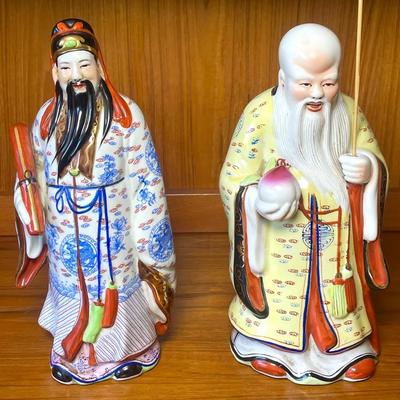 Vintage Chinese Figurines, FuXing & Saurxing Shou 