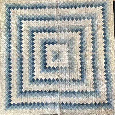 Antique Log Cabin Quilt, Breadfruit Quilt (Vintage)