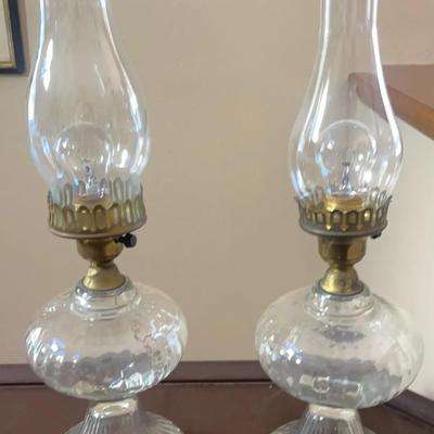 Electrified Antique Oil Lamps (2) 