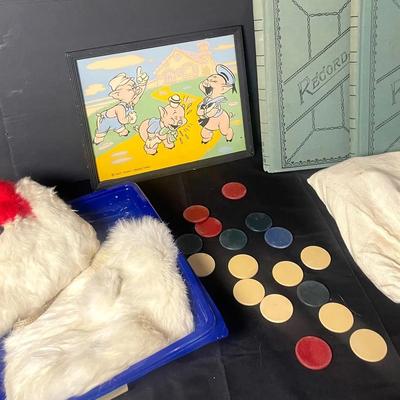 Boorum & Pease Records Books, Antique Poker Chips 