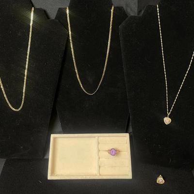 925 Sterling Silver Necklaces, Ring & Single Earring