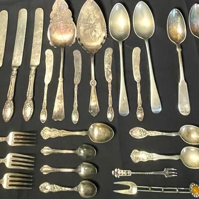 Antique Silver Plated Silverware & Serving Utensils 
