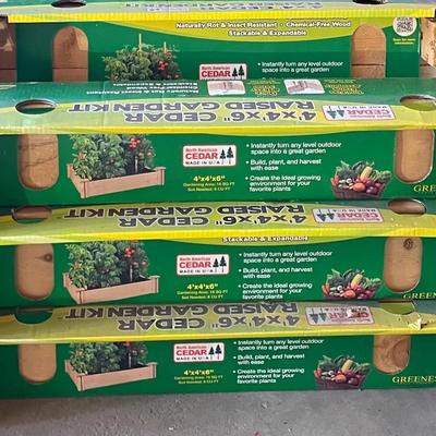 Greenes 4’ x 4’ Cedar Raised Garden Kits and Tomato Growing Stands