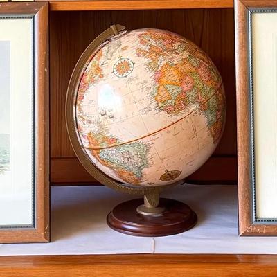 Animals of Africa Prints and Vintage Globe 
