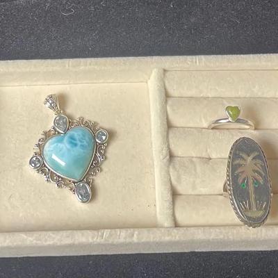 925 Sterling Silver Heart Pendent, Earrings & Rings