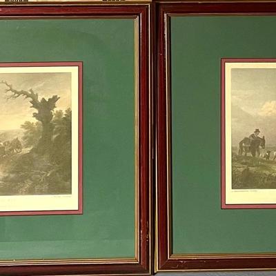 Belgian Artist Eugene J. Verboeckhoven Framed Prints (2) 