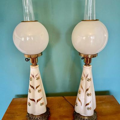 011-LR: Pair of MCM Globe Lamps