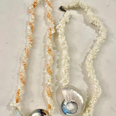 080-J: Vintage Nautilus Shell Necklaces
