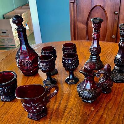 031-DR: Vintage Avon Ruby Glass