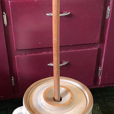 045-KIT: Antique Louisville Pottery Co. #5 Butter Churn