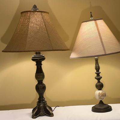 Sale Photo Thumbnail #4: Two Classy Vintage Lamps W/Metal Base ( 3 Brightness Settings)