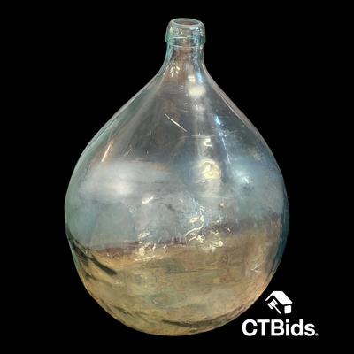 PU104 - Large Italian Green-Tint Glass Demijohn, 30”
