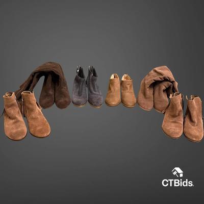 DS113 - 6 Pairs Women's Boots - Size 6 & 6.5 - Sam Edelman, Dolce Vita, Lucky Brand, Crown Vintage