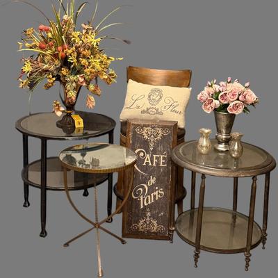DS111 - Three Accent Tables and Floral Decor
