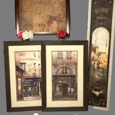 DS109 - French Inspired Decor Group - Prints and Floral Decor Pieces.