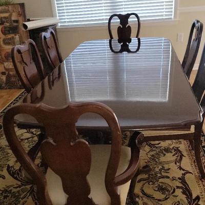 Universal Furniture Cherry Federal Style Dining Table And 6 Chairs 
