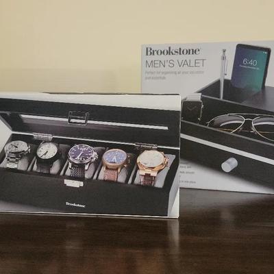 Brookstone Watch Box And Men's Valet - New In Box 
