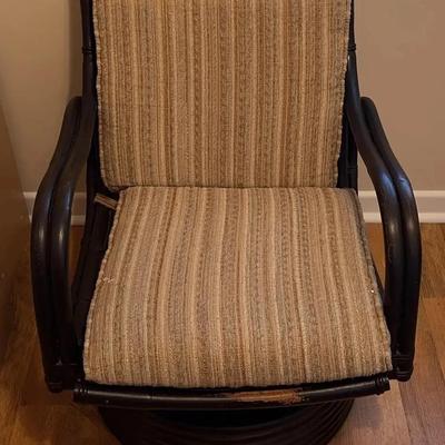 Vintage Cane Swivel Chair