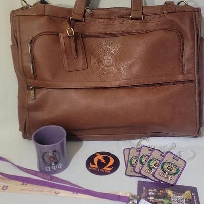 Omega Psi Phi Collection Featuring New Without Tags Leather Garment Bag