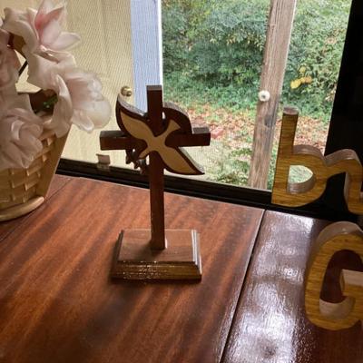 Sale Photo Thumbnail #94: Hand carved cross and dove