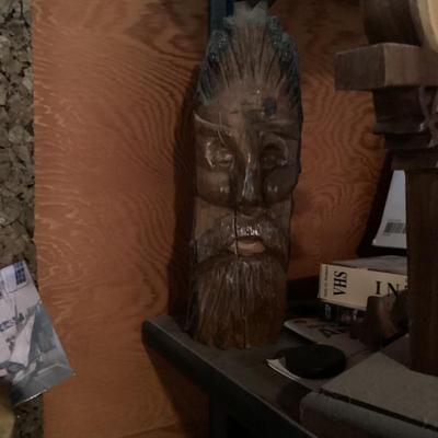 Sale Photo Thumbnail #89: Folk art wood spirit carving