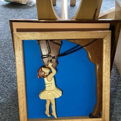 Sale Photo Thumbnail #95: Hand carved girl giving horse a kiss